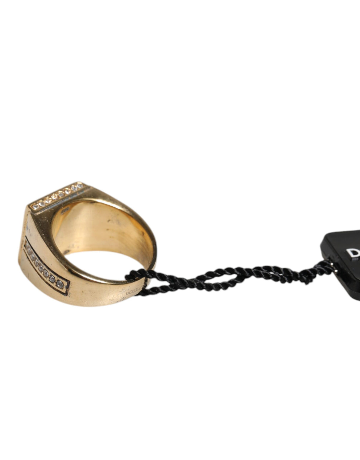 Anello Dolce & Gabbana Uomo in Argento 925 Dorato con Cristallo – EU 57 – foto 5