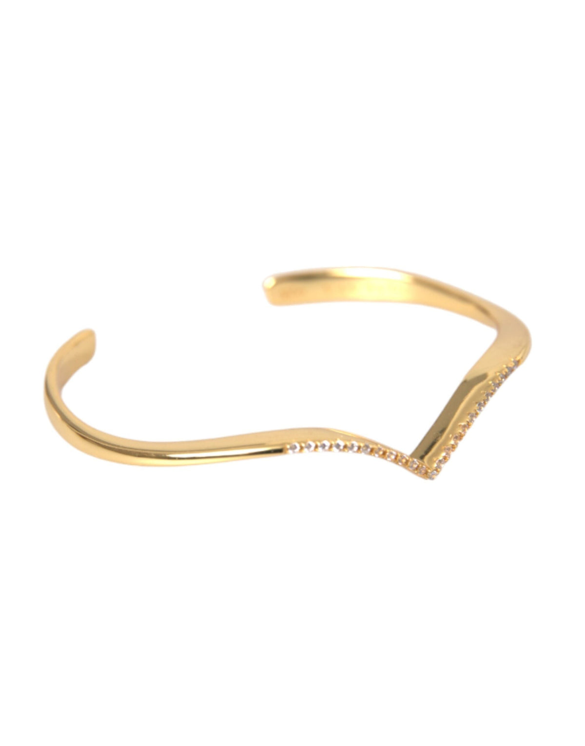 Bracciale cuff dorato con zirconia cubica