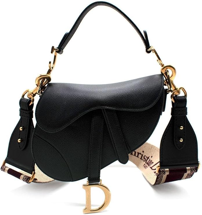 Dior Borsa Saddle Mini Nera Tracolla Bordeaux di seconda mano