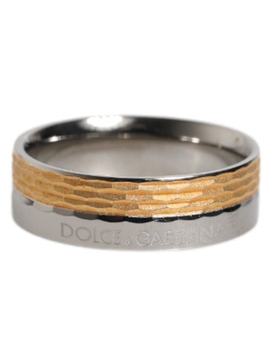 Anello logo nei toni oro e argento