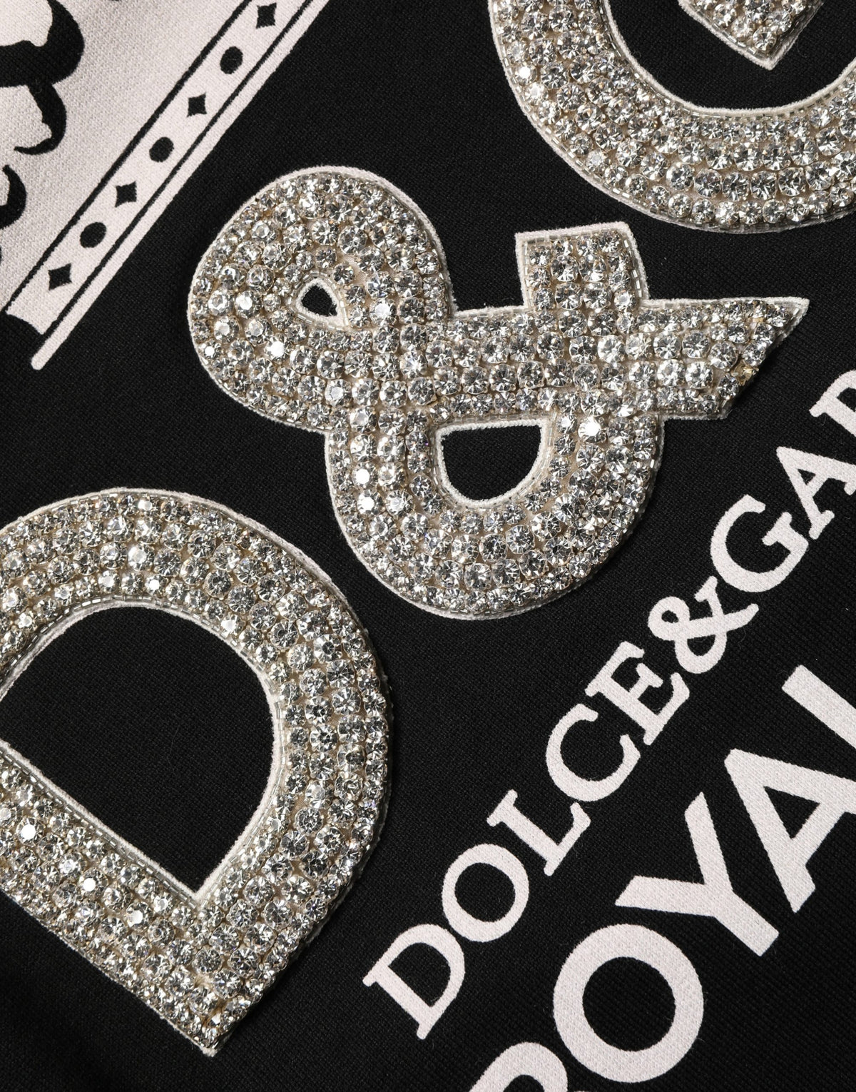 Felpa Dolce & Gabbana Uomo Royal Love Nera con Cristalli – Taglia IT 48 – foto 5