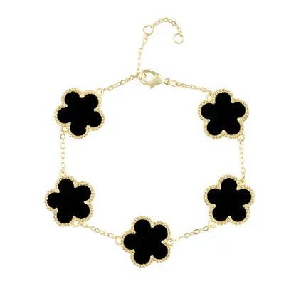 Bracciale Sahira Adeline Clover dorato variante Onice – foto 1