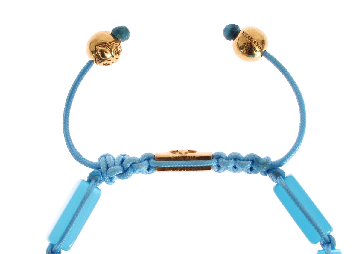 Bracciale Nialaya Donna Blu Regolabile in Argento 925 e Opale – Taglia L – foto 5