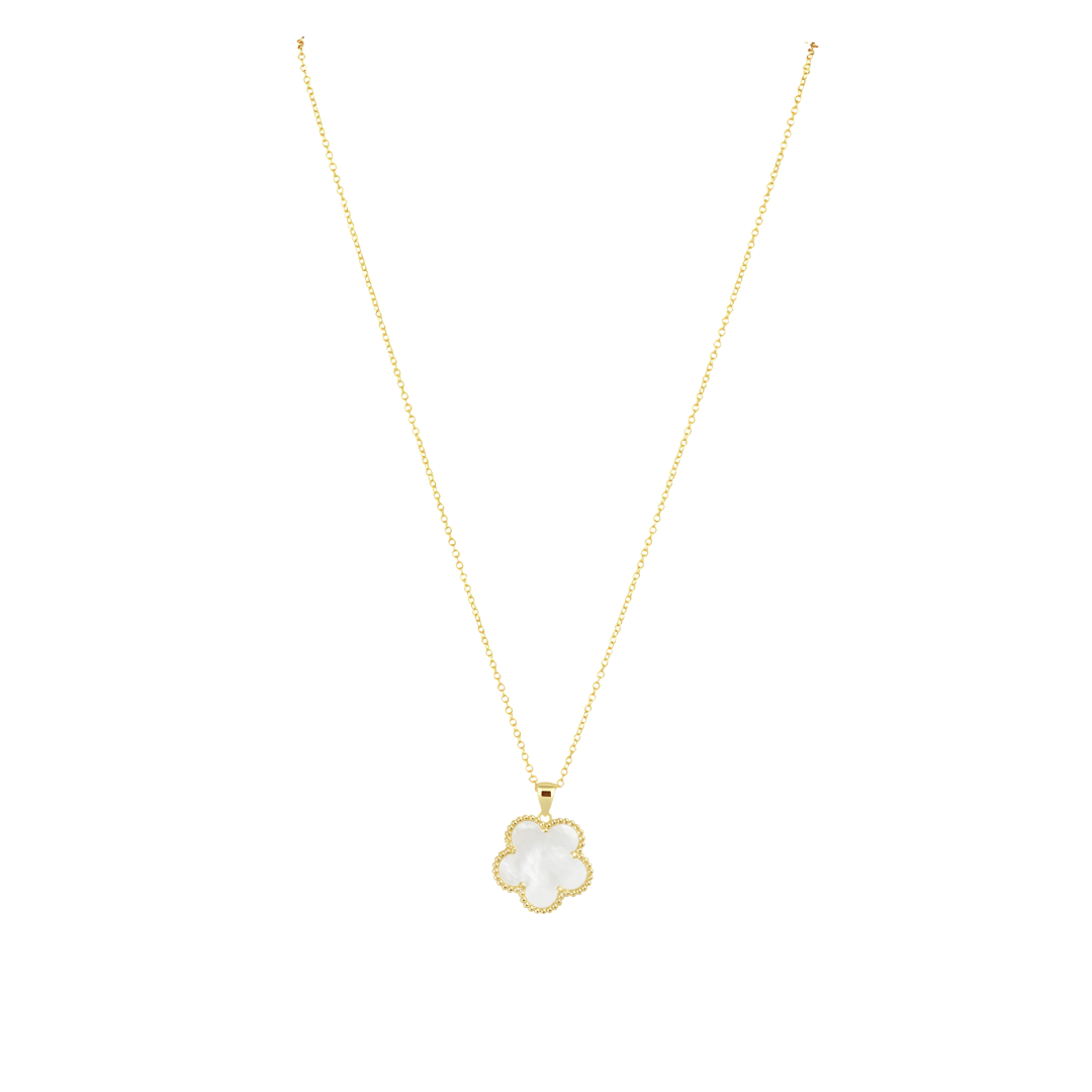 Collana Sahira Adeline dorata con pendente Clover in madreperla – foto 1