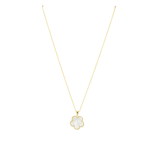 Collana Sahira Adeline dorata con pendente Clover in madreperla – foto 1