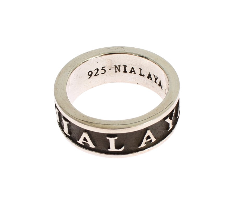 Anello Nialaya Uomo in Argento 925 Nero e Argento – EU 62 / US 10,5 – foto 3