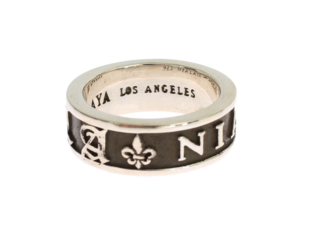 Anello Nialaya Uomo in Argento 925 Nero e Argento – EU 62 / US 10,5 – foto 6