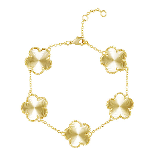 Bracciale Sahira Adeline Clover dorato con motivi quadrifoglio – foto 1