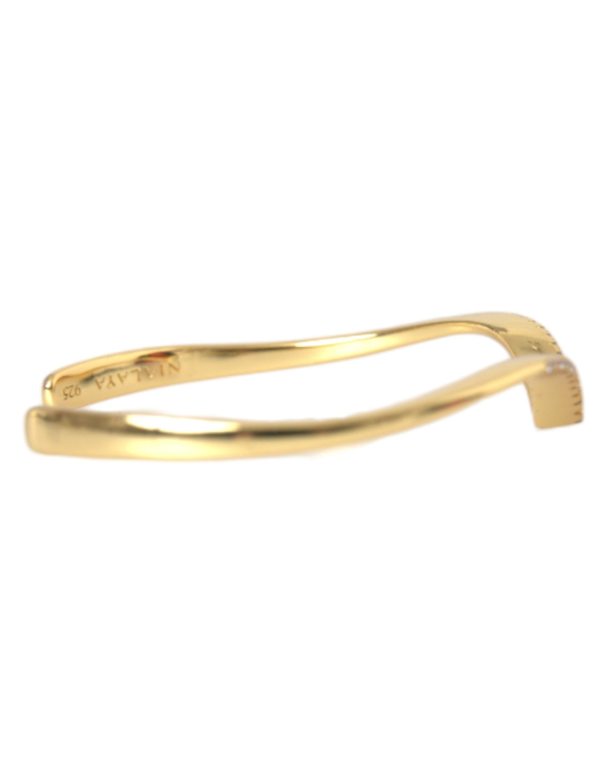 Bracciale Rigido Nialaya Donna Skyfall in Argento 925 Dorato con CZ – M – foto 4
