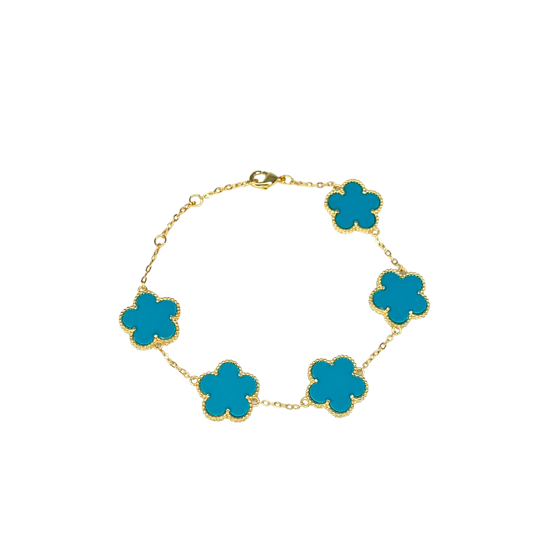 Bracciale Sahira Adeline Clover dorato variante Turchese – foto 1