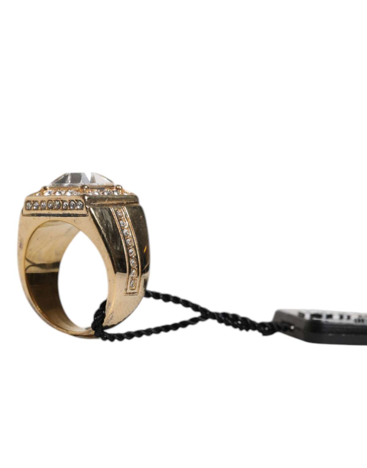 Anello Dolce & Gabbana Uomo in Argento 925 Dorato con Cristallo – EU 57 – foto 3