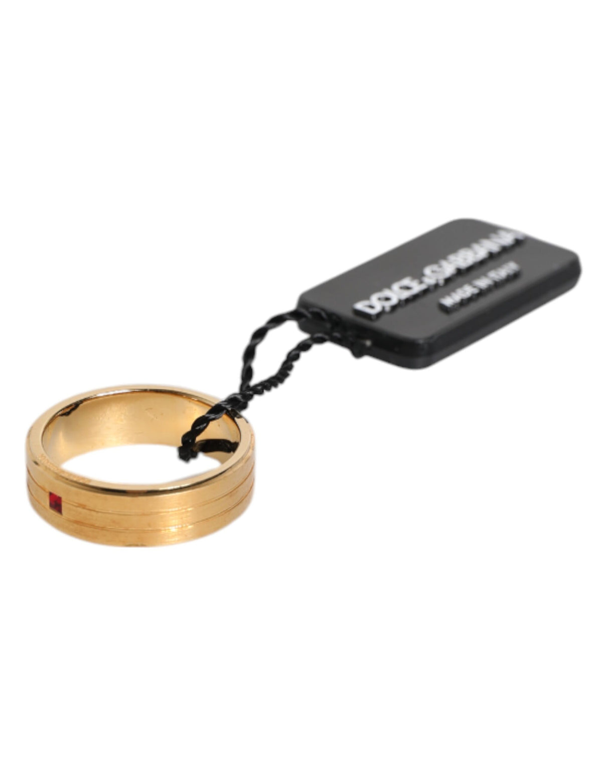 Anello Dolce & Gabbana Uomo in Ottone Dorato con Cristallo Rosso – EU 62 – foto 2