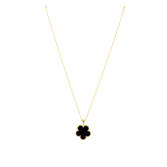 Collana Sahira Adeline dorata con pendente Clover variante Onice – foto 1