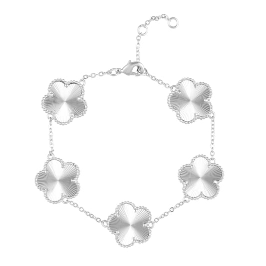 Bracciale Sahira Adeline Clover color argento con elementi quadrifoglio – foto 1