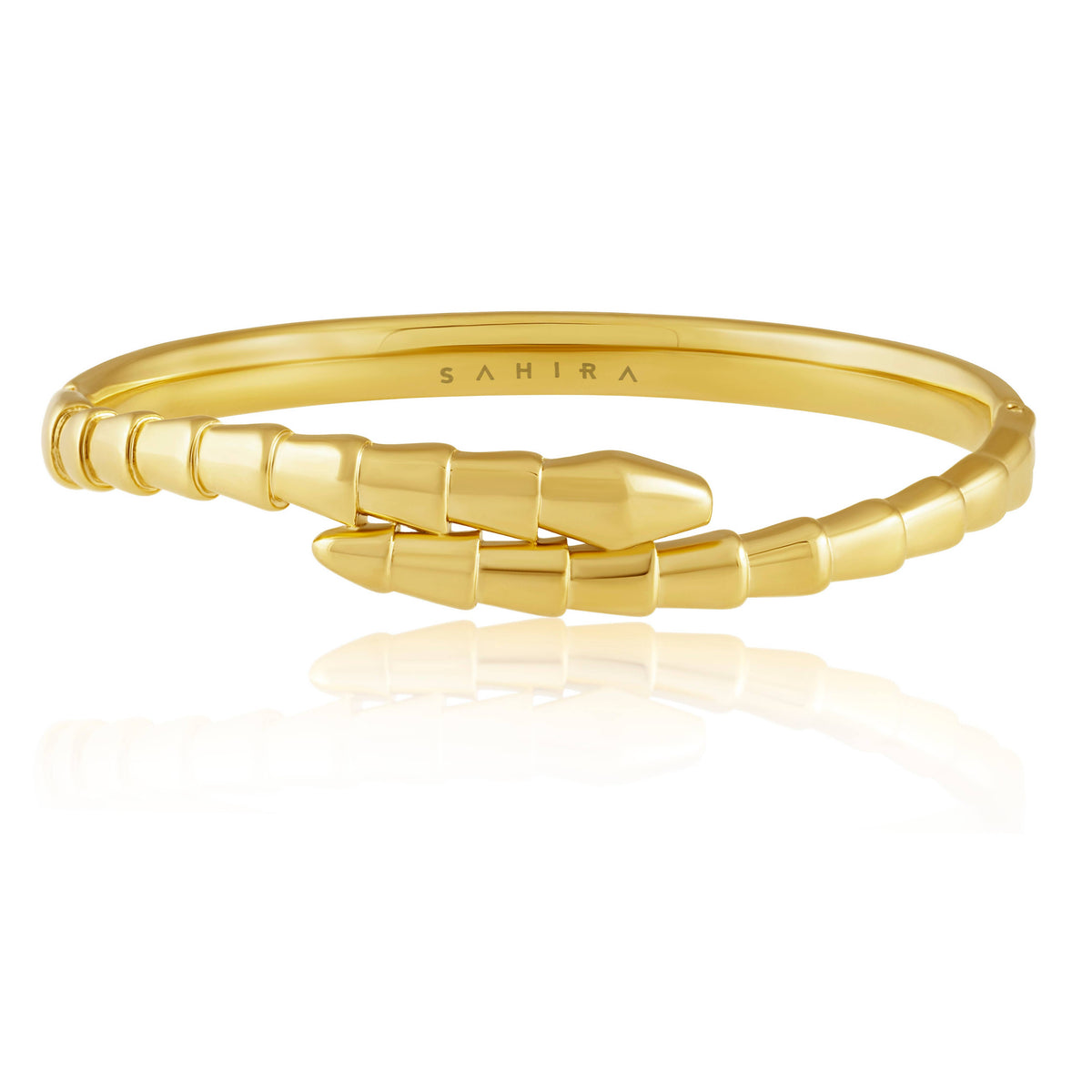 Bracciale Sahira Finley a serpente dorato in acciaio inossidabile – foto 1
