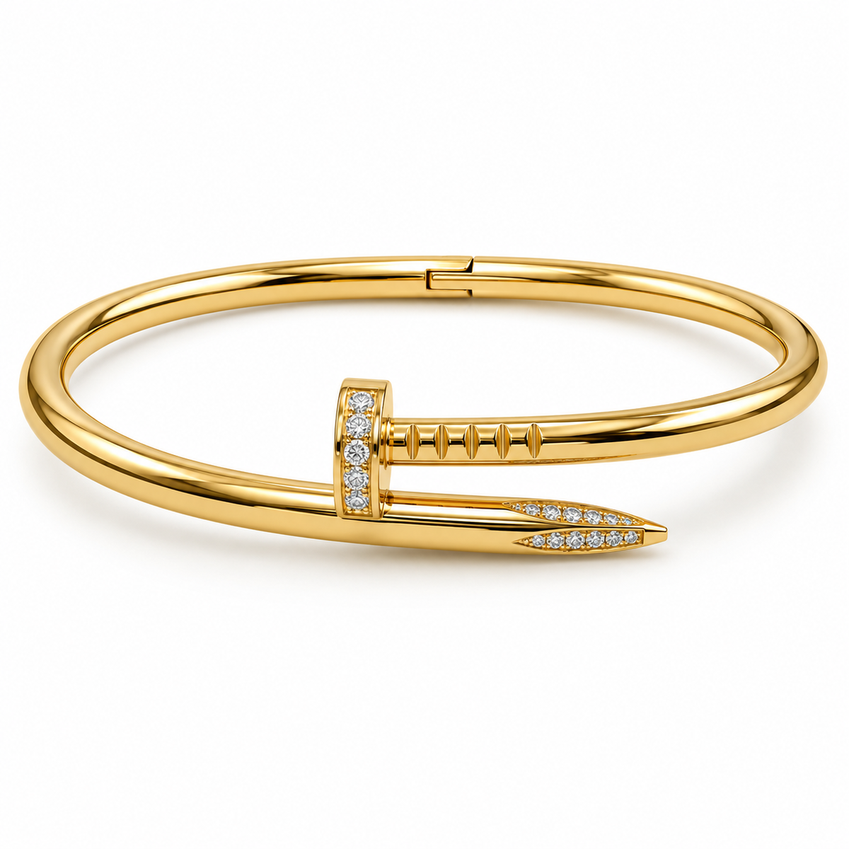 Bracciale Sahira Axel a chiodo pavé dorato con zirconi CZ – foto 1