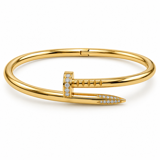 Bracciale Sahira Axel a chiodo pavé dorato con zirconi CZ – foto 1