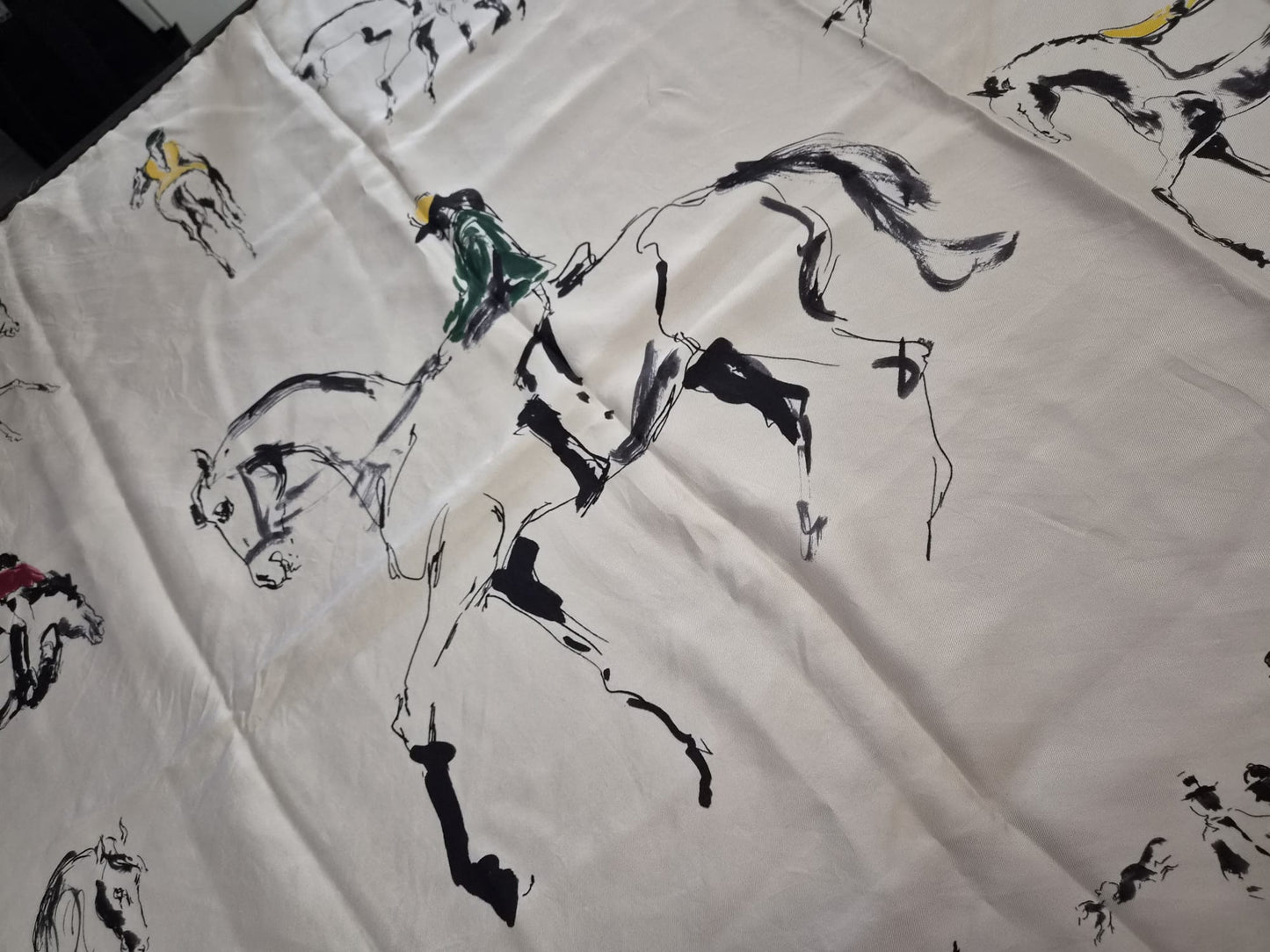 Loro Piana Scuderia MMXV Foulard 90x90 Seta Originale Cavalli Equestre
