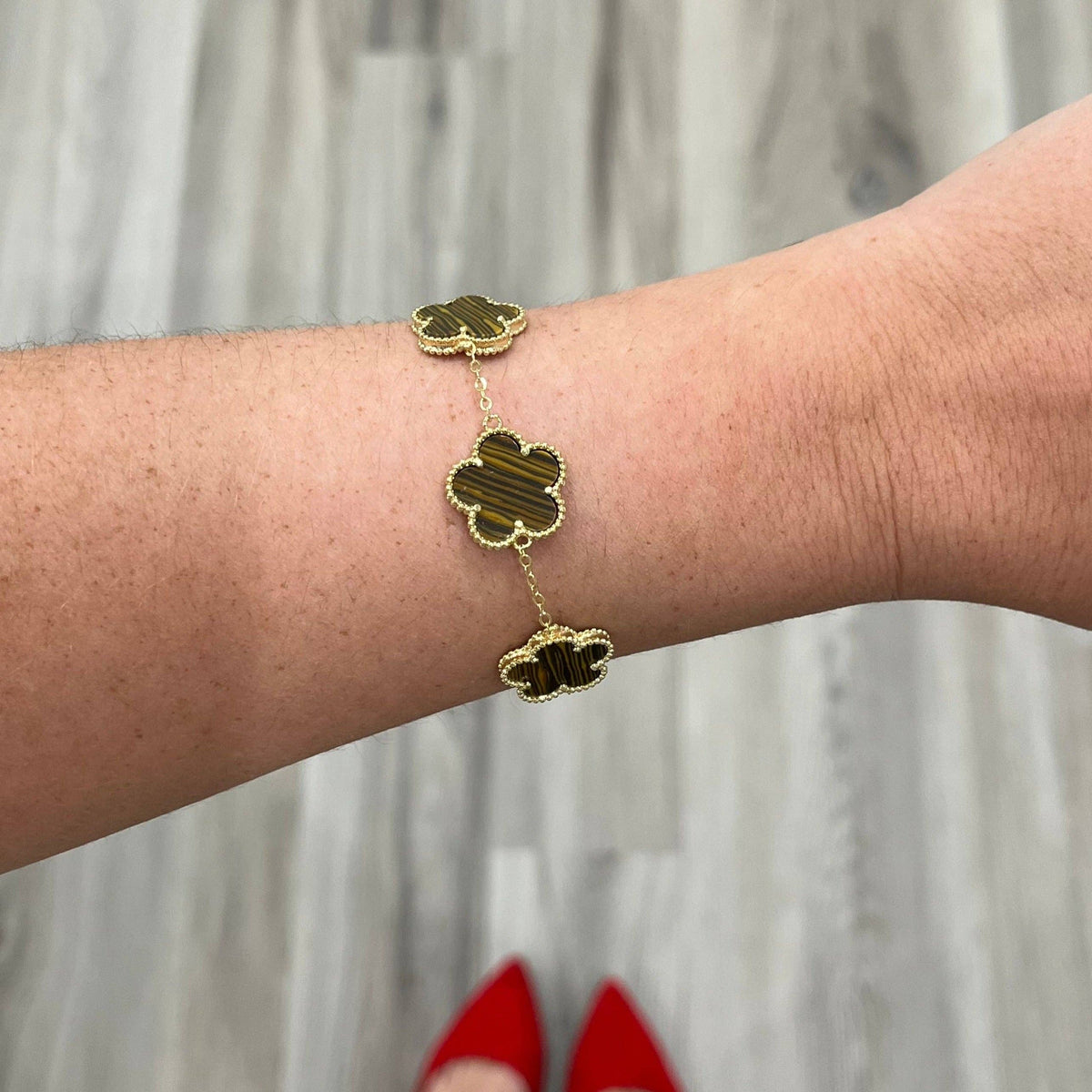 Bracciale Sahira Adeline Clover dorato variante Turchese – foto 10