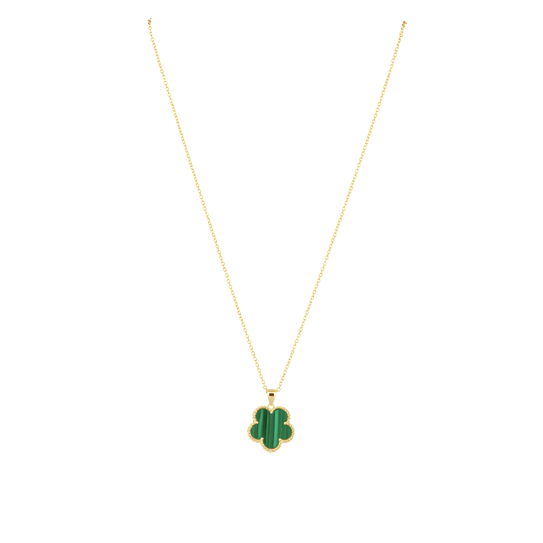 Collana Sahira Adeline dorata con pendente Clover variante Onice – foto 3