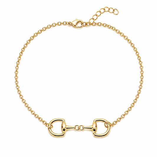 Bracciale Sahira Polo Link dorato con dettaglio morso da cavallo – foto 1